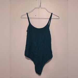 Dark Green Parade Bodysuit with Straps